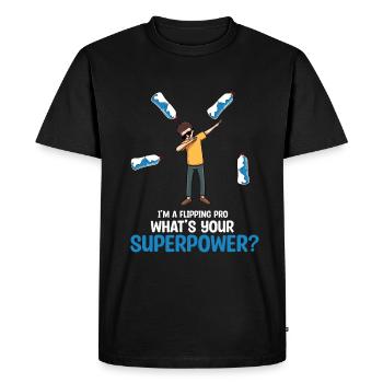 Bouteille d’eau Retournant la bouteille - T-shirt Premium bio Homme - noir - Devant - Nico (187cm)