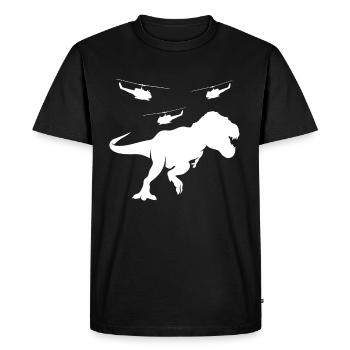 T-Rex Helicopter - Men's Premium Organic T-Shirt - black - Front - Nico (187cm)