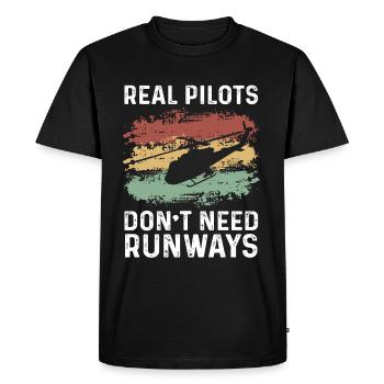 Helicopter Pilot Gift - Men's Premium Organic T-Shirt - black - Front - Nico (187cm)