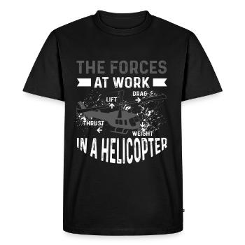 Helicopter Pilot Gift - Men's Premium Organic T-Shirt - black - Front - Nico (187cm)