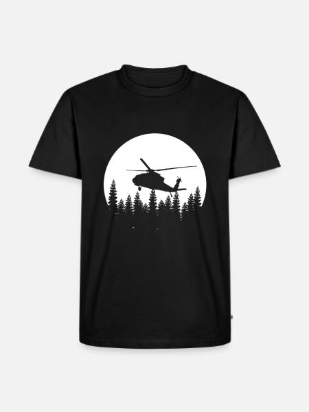 Retro Helicopter - Men's Premium Organic T-Shirt - black