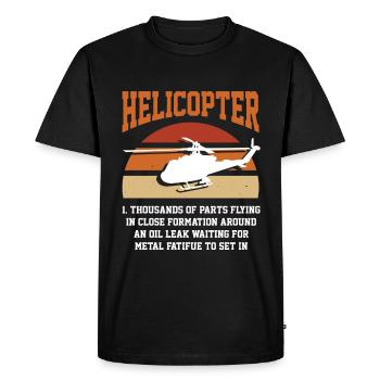Helicopter Pilot Gift - Men's Premium Organic T-Shirt - black - Front - Nico (187cm)