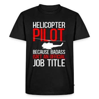 Helicopter Pilot Gift - Men's Premium Organic T-Shirt - black - Front - Nico (187cm)