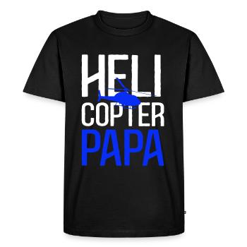 Helicopter Papa - Men's Premium Organic T-Shirt - black - Front - Nico (187cm)