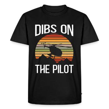 Helicopter Pilot Gift - Men's Premium Organic T-Shirt - black - Front - Nico (187cm)