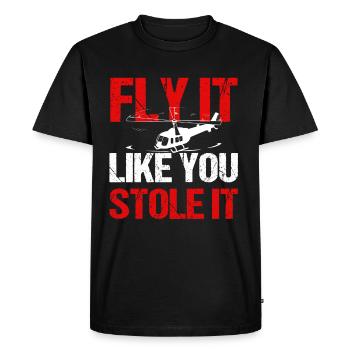Helicopter Pilot Gift - Men's Premium Organic T-Shirt - black - Front - Nico (187cm)