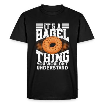 Bagel Gift Funny - Men's Premium Organic T-Shirt - black - Front - Nico (187cm)