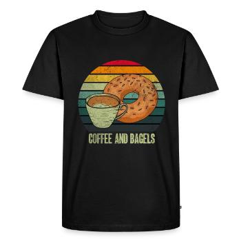 Bagel Gift Funny - Men's Premium Organic T-Shirt - black - Front - Nico (187cm)