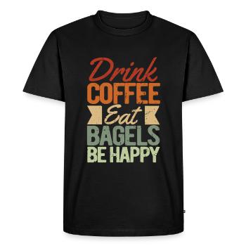 Bagel Gift Funny - Men's Premium Organic T-Shirt - black - Front - Nico (187cm)
