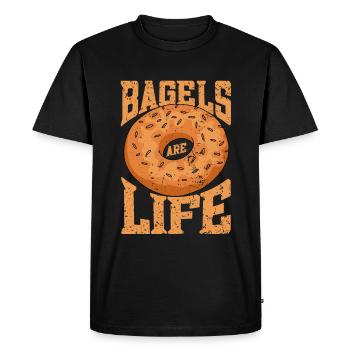Bagel Gift Funny - Men's Premium Organic T-Shirt - black - Front - Nico (187cm)