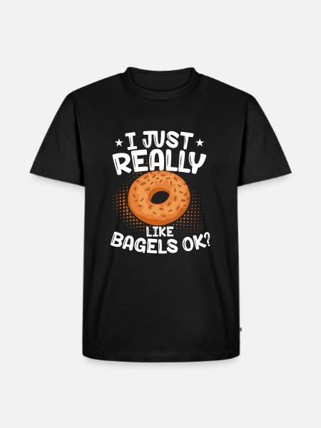 Bagel Gift Funny - Men's Premium Organic T-Shirt - black