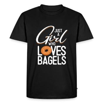 Bagel Gift Funny - Men's Premium Organic T-Shirt - black - Front - Nico (187cm)