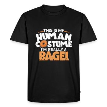 Bagel Gift Funny - Men's Premium Organic T-Shirt - black - Front - Nico (187cm)