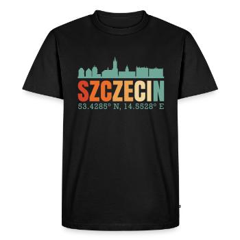 Szezecin Pologne Skyline - T-shirt Premium bio Homme - noir - Devant - Nico (187cm)
