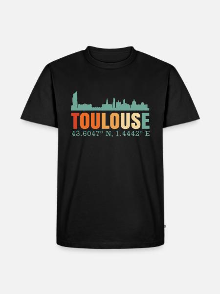 Toulouse France Skyline - T-shirt Premium bio Homme - noir