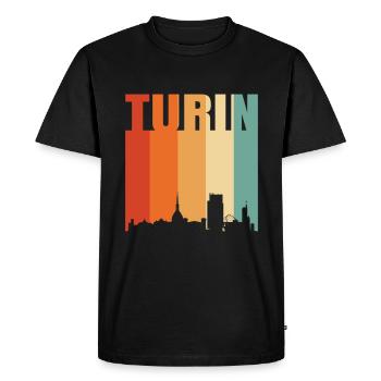 Turin Italy Skyline - Men's Premium Organic T-Shirt - black - Front - Nico (187cm)