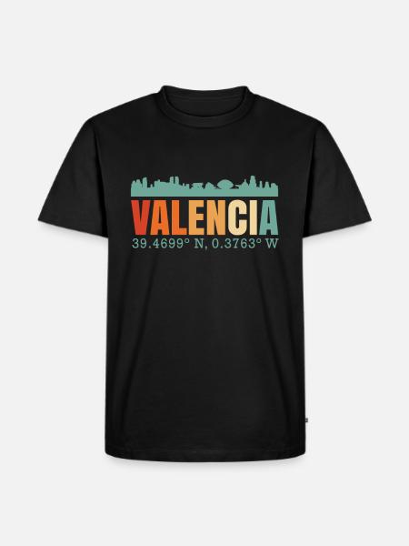 Valencia Spain Skyline - Men's Premium Organic T-Shirt - black