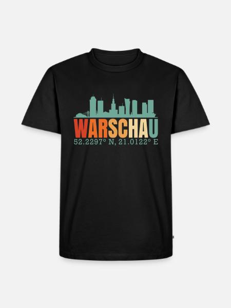 Varsovie Pologne Skyline - T-shirt Premium bio Homme - noir