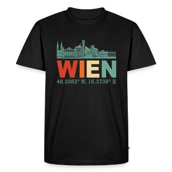Vienne Autriche Skyline - T-shirt Premium bio Homme - noir - Devant - Nico (187cm)