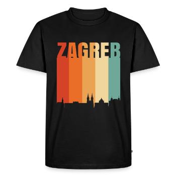 Zagreb Croatie Skyline - T-shirt Premium bio Homme - noir - Devant - Nico (187cm)