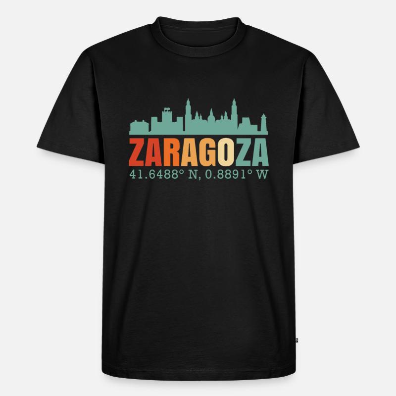 Saragossa Spanien Skyline - Männer Premium Bio T-Shirt - Schwarz
