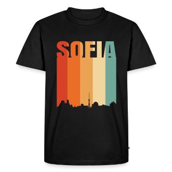 Sofia - T-shirt Premium bio Homme - noir - Devant - Nico (187cm)