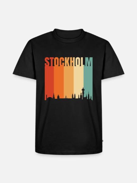 Stockholm Sweden Skyline - Men's Premium Organic T-Shirt - black