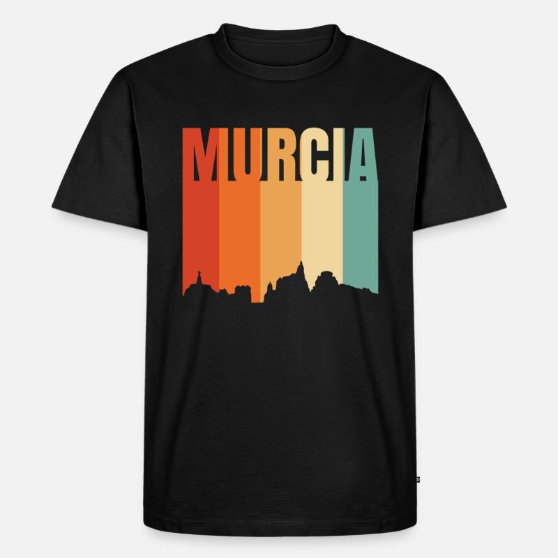 Murcia Spanien Skyline - Männer Premium Bio T-Shirt - Schwarz