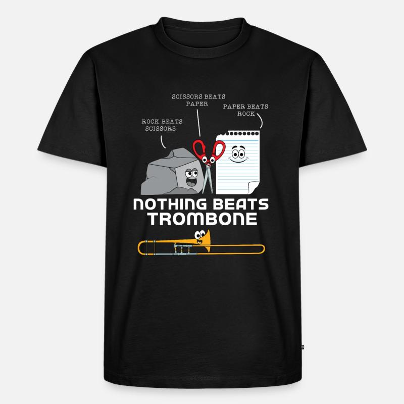 Posaune - Männer Premium Bio T-Shirt - Schwarz