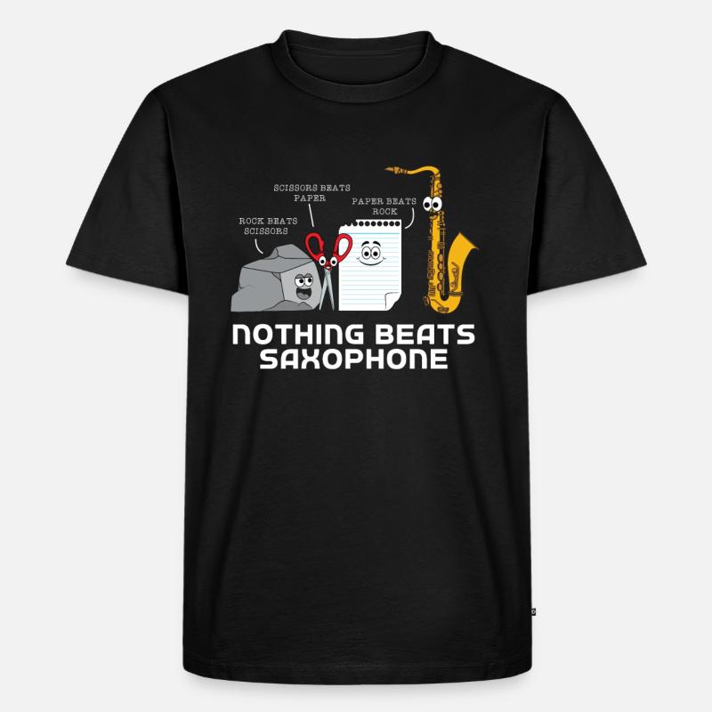 Saxophone - Männer Premium Bio T-Shirt - Schwarz