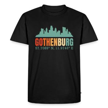 Göteborg Suède Skyline - T-shirt Premium bio Homme - noir - Devant - Nico (187cm)