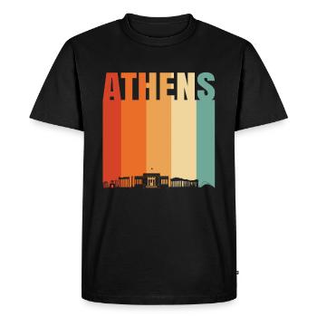 Athens Greece Skyline - Men's Premium Organic T-Shirt - black - Front - Nico (187cm)