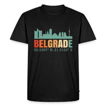Belgrade Serbie Skyline - T-shirt Premium bio Homme - noir - Devant - Nico (187cm)