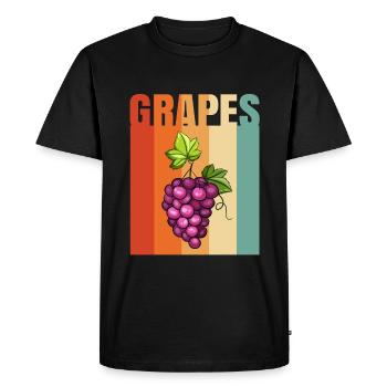 Raisins Raisins Vin Cadeau - T-shirt Premium bio Homme - noir - Devant - Nico (187cm)
