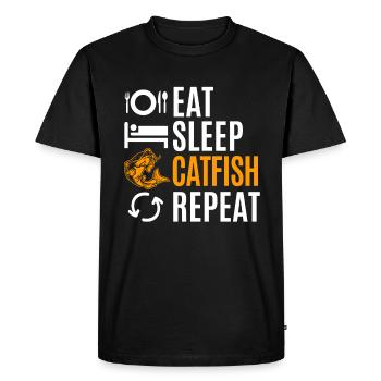 Cadeau de pêche au poisson-chat - T-shirt Premium bio Homme - noir - Devant - Nico (187cm)