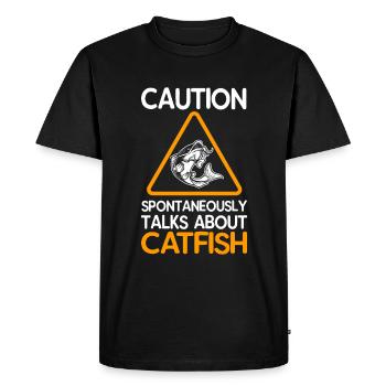 Cadeau de pêche au poisson-chat - T-shirt Premium bio Homme - noir - Devant - Nico (187cm)
