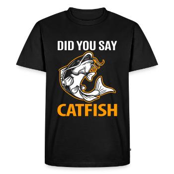 Cadeau de pêche au poisson-chat - T-shirt Premium bio Homme - noir - Devant - Nico (187cm)