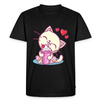 Milkshake Boisson au lait Cadeau au lait - T-shirt Premium bio Homme - noir - Devant - Nico (187cm)