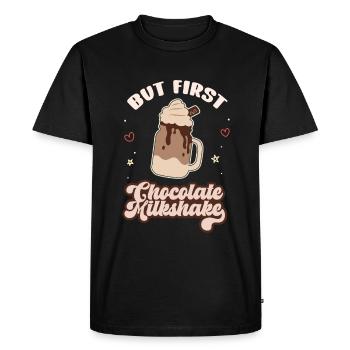Milkshake Boisson au lait Cadeau au lait - T-shirt Premium bio Homme - noir - Devant - Nico (187cm)