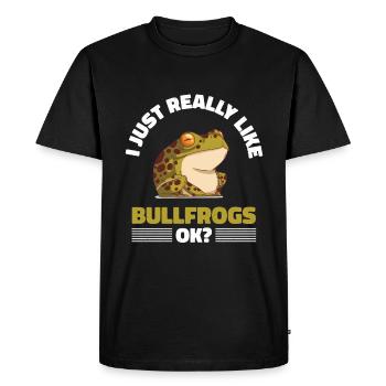 Bullfrog Frog Gift - Men's Premium Organic T-Shirt - black - Front - Nico (187cm)