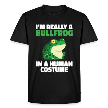 Bullfrog Frog Gift - Men's Premium Organic T-Shirt - black - Front - Nico (187cm)