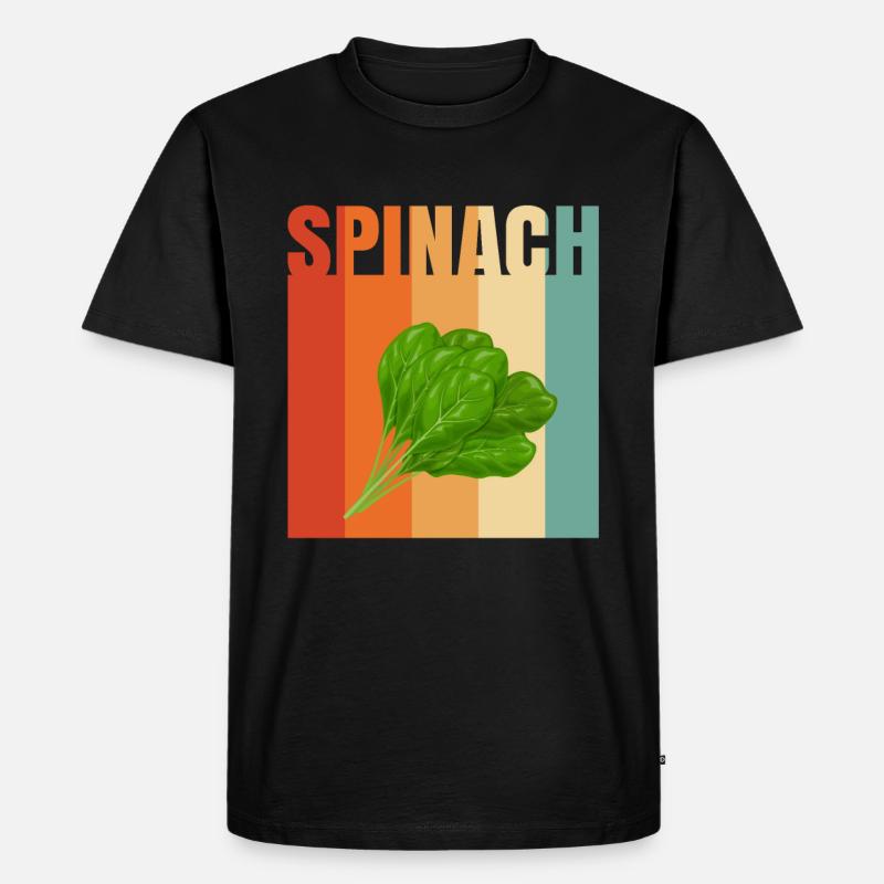 Spinat - Männer Premium Bio T-Shirt - Schwarz