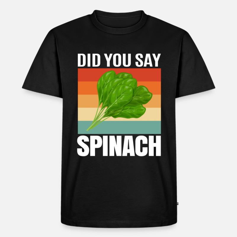 Spinat - Männer Premium Bio T-Shirt - Schwarz