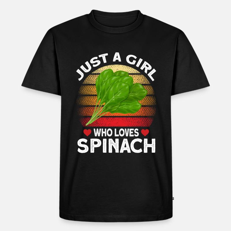 Spinat - Männer Premium Bio T-Shirt - Schwarz