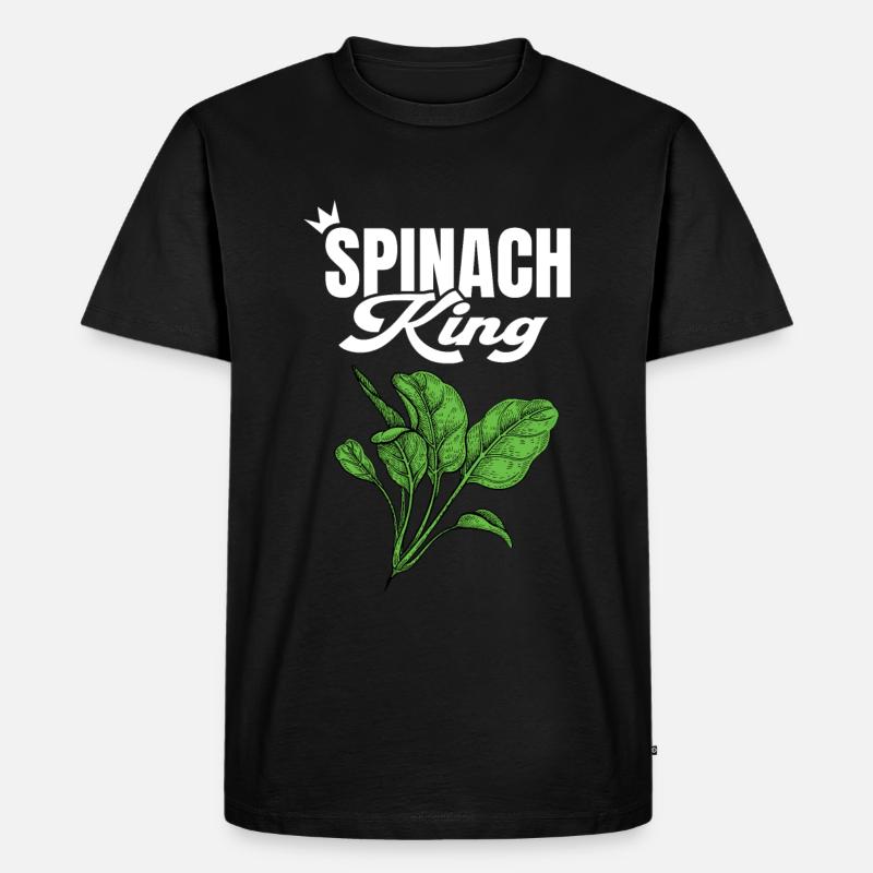 Spinat - Männer Premium Bio T-Shirt - Schwarz