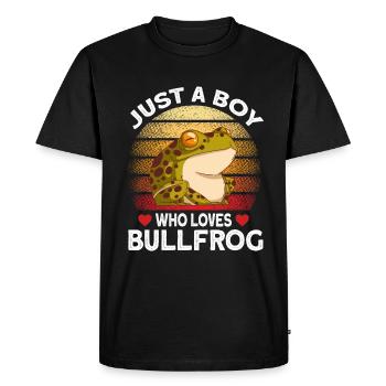 Bullfrog Frog Gift - Men's Premium Organic T-Shirt - black - Front - Nico (187cm)