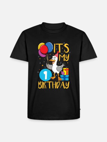 1st birthday - Men's Premium Organic T-Shirt - black