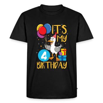 4th birthday - Men's Premium Organic T-Shirt - black - Front - Nico (187cm)