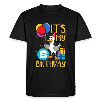 8e anniversaire - T-shirt Premium bio Homme - noir - Devant - Nico (187cm)