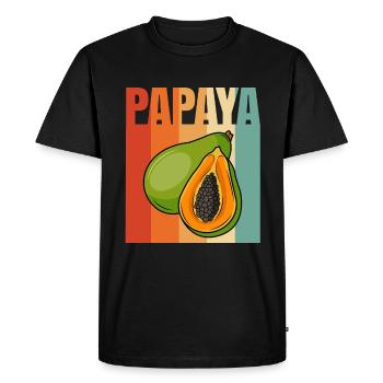Cadeau d’été aux fruits de papaye - T-shirt Premium bio Homme - noir - Devant - Nico (187cm)